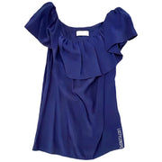 Amanda Uprichard Silk Ruffled Dress Royal Blue M