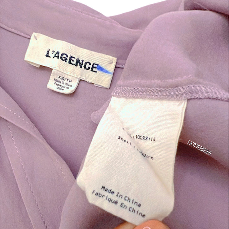L’AGENCE Womens Shirt Button Down Blouse Lilac XS