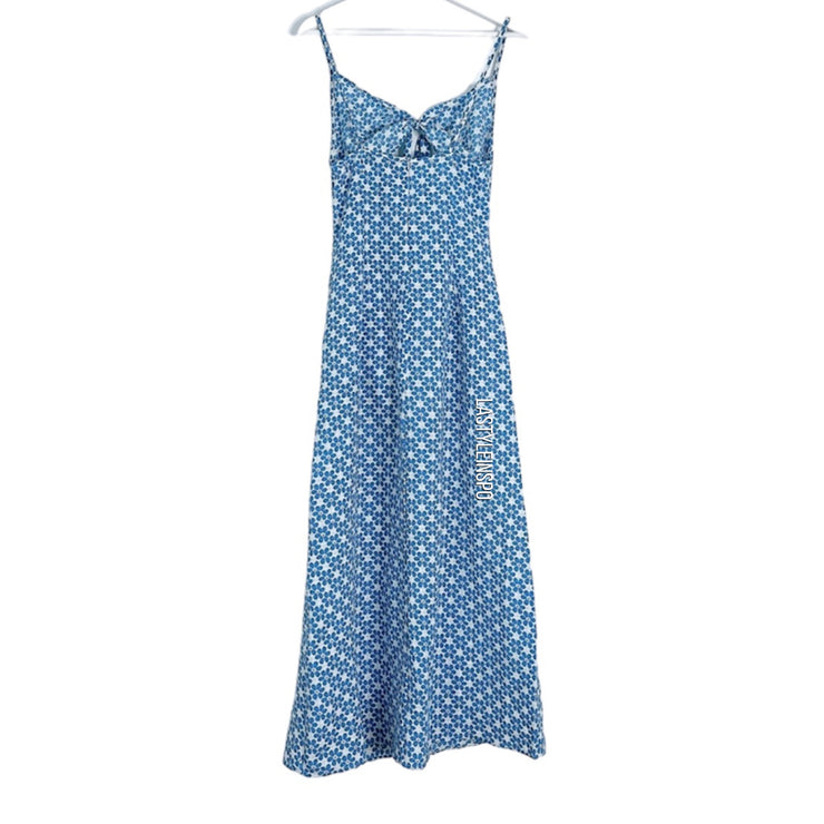 Cider Blue Maxi Dress Cutout Top Boho Floral Size Small