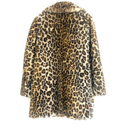 Calvin Klein Faux-Fur Cheetah Coat Size Small