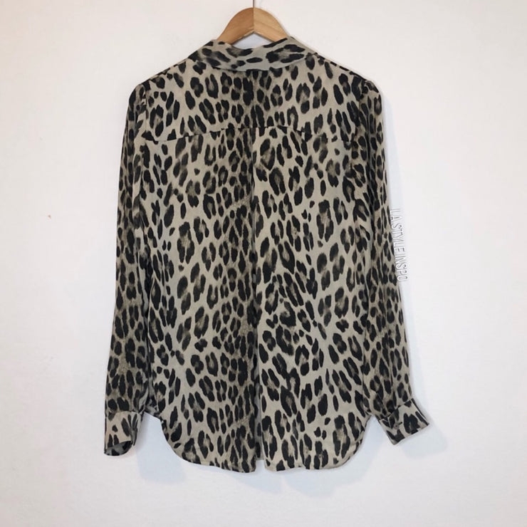 L’AGENCE Leopard Blouse As Seen On Rosie Huntington S
