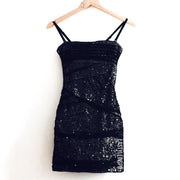 Bebe Black Gold Shiny dress Size XXS