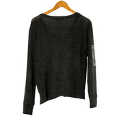 LNA Women’s Sweater Gray Oxford Double Cut Shoulder Size Small