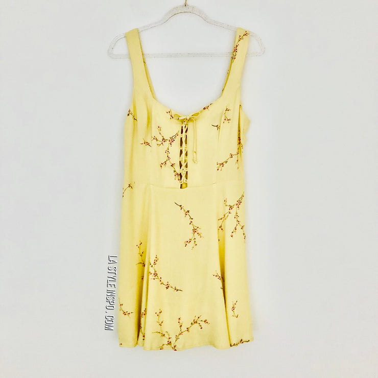 Reformation Summer Mini Dress Yellow Floral 🌼 Size 8