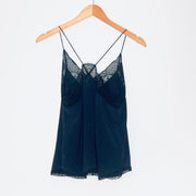 Zadig & Voltaire Silk Blouse Navy Blue Lace Size Small